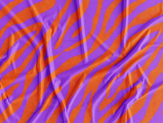 Tecido Zebra Roxo e Laranja - P389