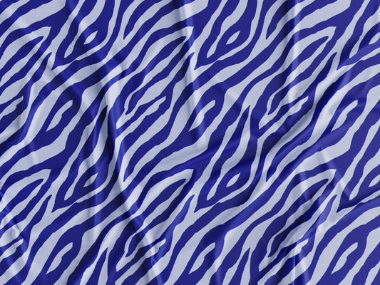 Tecido Padrão Zebra Em Tons Azul - P414